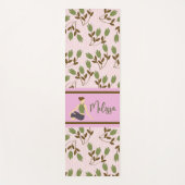 ボホ抽象芸術ピンクグリーン花柄 ヨガマット (正面)