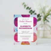 ボホ抽象芸術ピンク水彩ブライダルシャワー 出欠カード (スタンド正面)