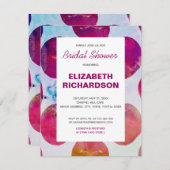 ボホ抽象芸術ピンク水彩ブライダルシャワー 出欠カード (正面/裏面)
