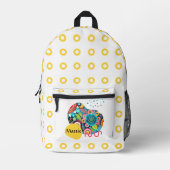 ボホ抽象芸術フローラデザイン プリントバックパック (正面)