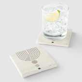 ボホ抽象芸術ミッドセンチュリーモダン ストーンコースター (横)