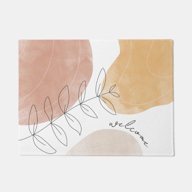 ボホ抽象芸術モダンアートドアマット ドアマット (正面)