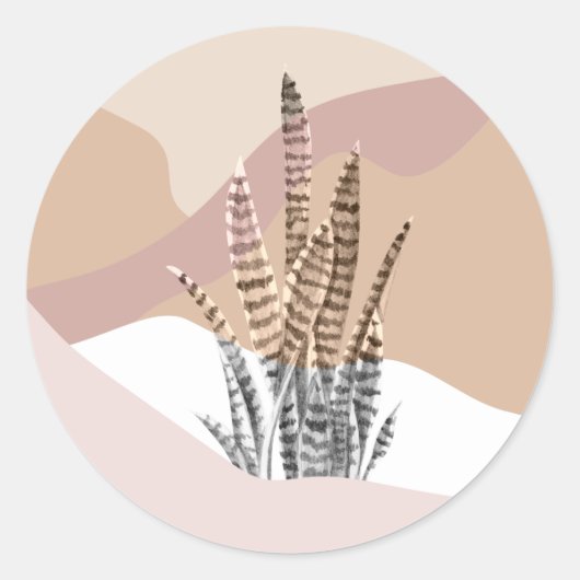 ボホ抽象芸術モダン多肉 ラウンドシール (正面)