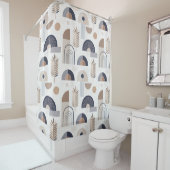 ボホ抽象芸術モダン幾何ドーム シャワーカーテン (インサイチュ)