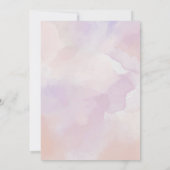 ボホ抽象芸術ラベンダーパープルウォーター結婚カラー 招待状 (裏面)