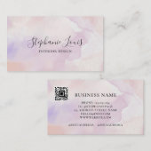 ボホ抽象芸術ラベンダーパープルウォーター色 | QRコード コーリングカード (正面/裏面)