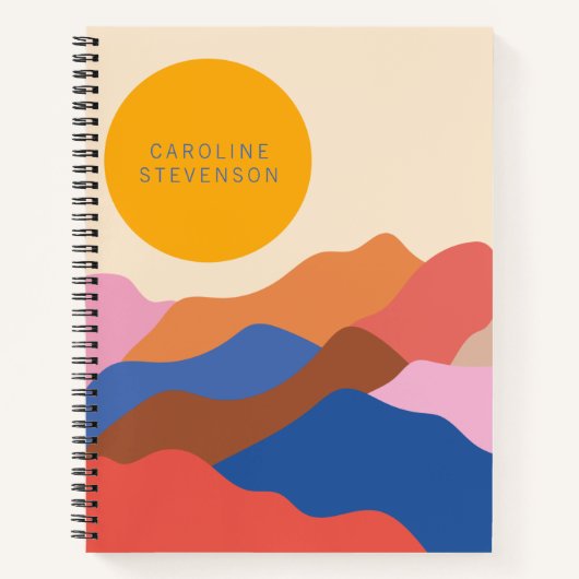 ボホ抽象芸術ランドスケープパーソナライズされた山 ノートブック (正面)