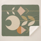 ボホ抽象芸術リリー シェルパブランケット (正面(横))