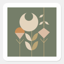 ボホ抽象芸術リリー スクエアシール