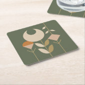 ボホ抽象芸術リリー スクエアペーパーコースター (アングル)