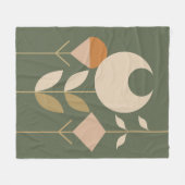 ボホ抽象芸術リリー フリースブランケット (正面(横))