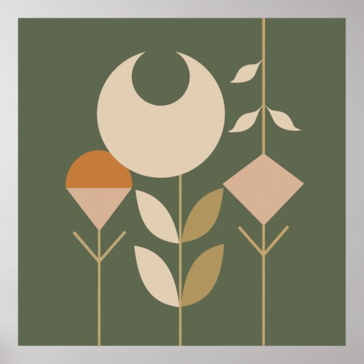 ボホ抽象芸術リリー ポスター (正面)