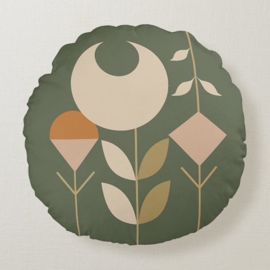 ボホ抽象芸術リリー ラウンドクッション (正面)
