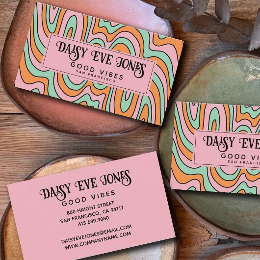 ボホ抽象芸術レトロ 名刺