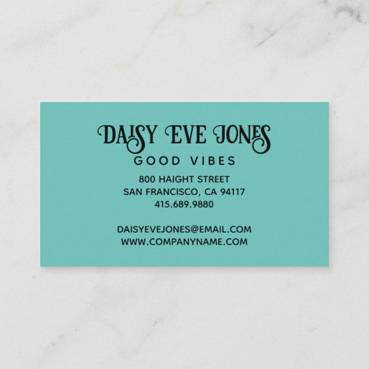 ボホ抽象芸術レトロ 名刺 (裏面)