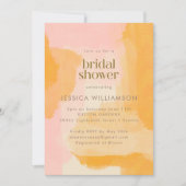 ボホ抽象芸術水彩ピンクイエローブライダルシャワー 招待状 (正面)