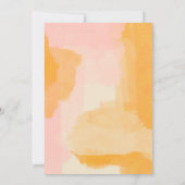 ボホ抽象芸術水彩ピンクイエローブライダルシャワー 招待状 (裏面)