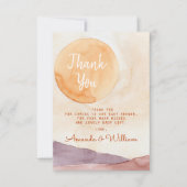 ボホ抽象芸術砂漠とサンシャインベビーシャワー サンキューカード (正面)