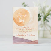 ボホ抽象芸術砂漠とサンシャインベビーシャワー サンキューカード (スタンド正面)