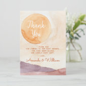 ボホ抽象芸術砂漠とサンシャインベビーシャワー サンキューカード (スタンド正面)