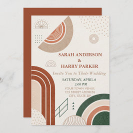 ボホ抽象芸術結婚アーチズ 招待状