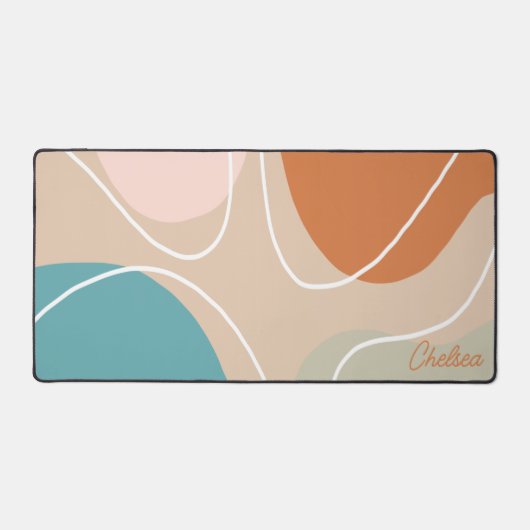 ボホ抽象芸術美学名前をカスタムするデスクマット デスクマット (正面)