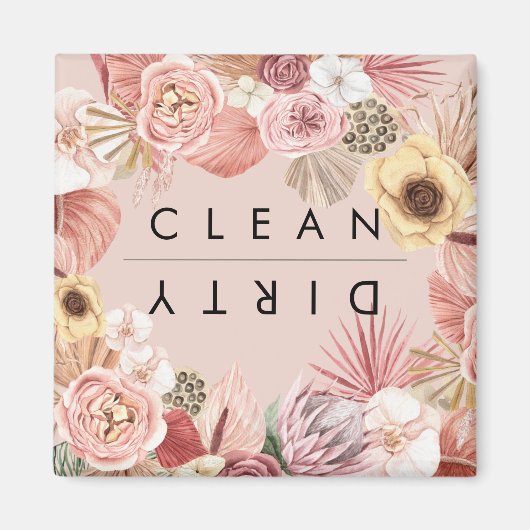 ボホ数々のカラーフローラコラージュバラ マグネット (正面)