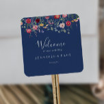 ボホ数々のカラー野結婚花へようこそ スクエアシール<br><div class="desc">このボホ数々のー色の野花の結婚ウェルカムスクエアのステッカーは素朴な人に最適結婚である。このデザインは数々の、ピンク、赤面、紫、黄、白、紫、紫、赤、ブルゴーニュの野生の花々の色の品揃えを備えている。これらのラベルは、ホテルのゲスト歓迎バッグと目的地の結婚式に最適である。</div>