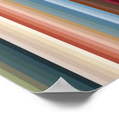 ボホ数々のー色のストライプ ポスター (角)