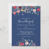 ボホ数々のー色の野結婚花 招待状 (正面)