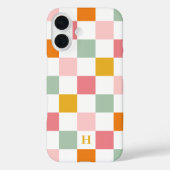 ボホ数々の色チェッカーボードモノグラム Case-Mate iPhoneケース (裏面)