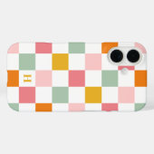 ボホ数々の色チェッカーボードモノグラム Case-Mate iPhoneケース (裏面 (横))