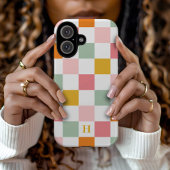 ボホ数々の色チェッカーボードモノグラム Case-Mate iPhoneケース