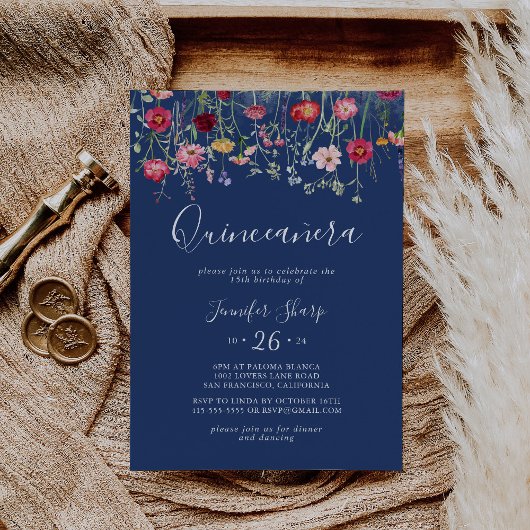 ボホ数々の色ヤマトフラワーキンセニェラ 招待状