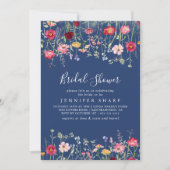 ボホ数々の色ワイルドフラワーブライダルシャワー 招待状 (正面)