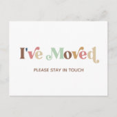 ボホ文字移動モダン済み |新しいアドレス 案内ポストカード (正面)