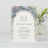 ボホ新しいミニマリストエレガントな結婚式 招待状 (スタンド正面)