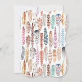 ボホ族の羽の水彩|ベビーシャワー 招待状 (裏面)