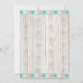 ボホ族素朴のピンク·ティーピー誕生パーティー 招待状 (裏面)