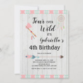 ボホ族素朴の4人が4歳の誕生日 招待状 (正面)