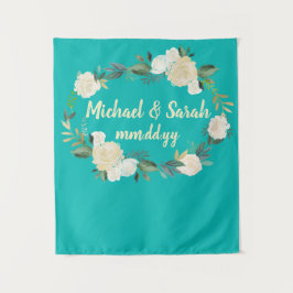 ボホ春の結婚式披露宴フォトブース背景 タペストリー