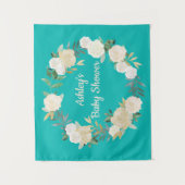 ボホ春の結婚式背景ターコイズベビーシャワー タペストリー (正面)