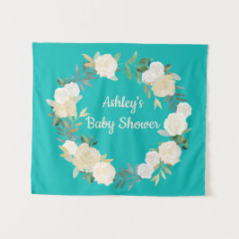 ボホ春の結婚式背景ターコイズベビーシャワー タペストリー