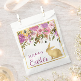 ボホ春の花ズ&金ゴールドブンニーズハッピーイースター フェイバーバッグ