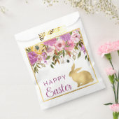 ボホ春の花ズ&金ゴールドブンニーズハッピーイースター フェイバーバッグ (封をした状態)