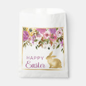 ボホ春の花ズ&金ゴールドブンニーズハッピーイースター フェイバーバッグ (正面)