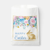 ボホ春の花ズ&金ゴールドブンニーズハッピーイースター フェイバーバッグ (正面)