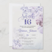 ボホ春ほこりっぽい紫ピンクマウーブフローラ 招待状 (正面)