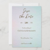 ボホ春ウォーター色フローラ牛スカル結婚ズ セーブザデート (裏面)