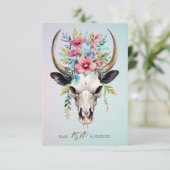 ボホ春ウォーター色フローラ牛スカル結婚ズ 出欠カード (スタンド正面)